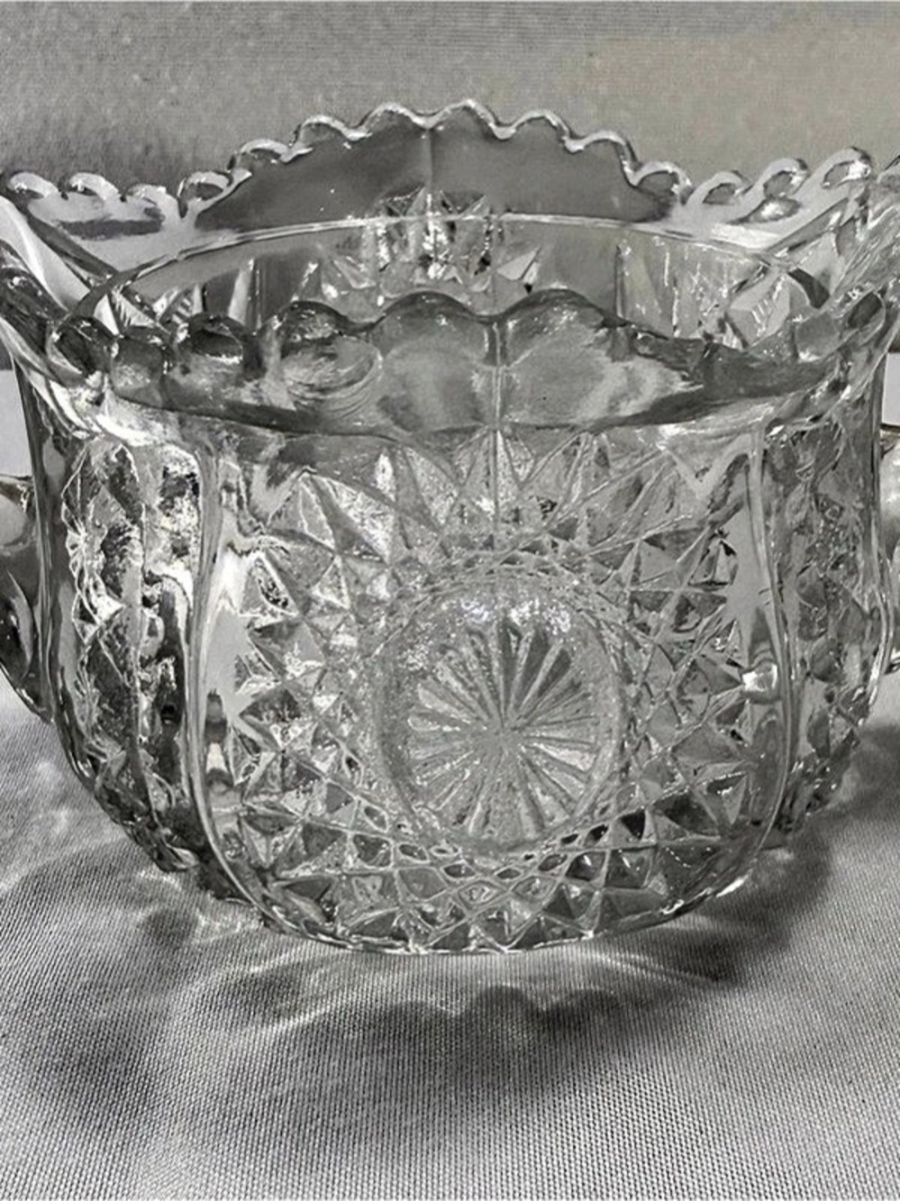 Clear Cut Glass Creamer